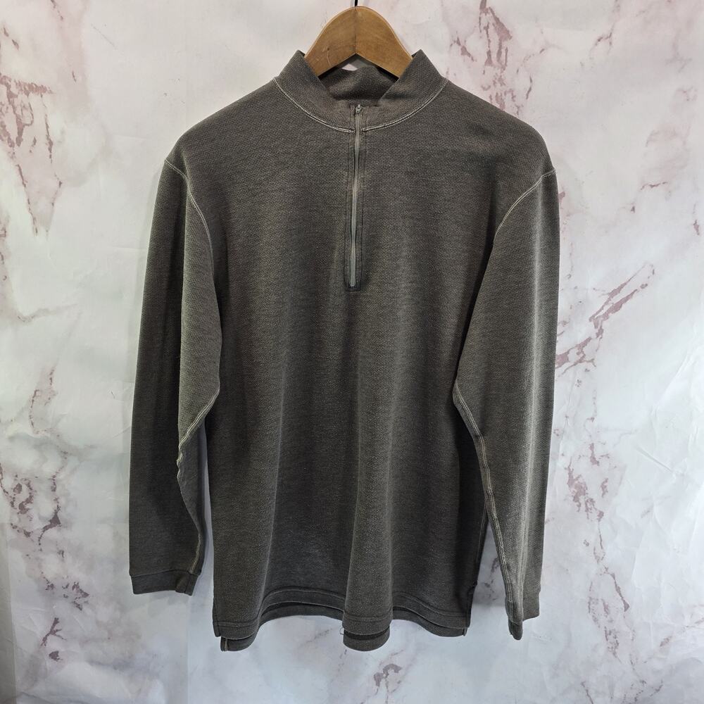 Simms Shirt Mens Medium Brown Quarter Zip Long Sleeve Vintage Polartec Baselayer